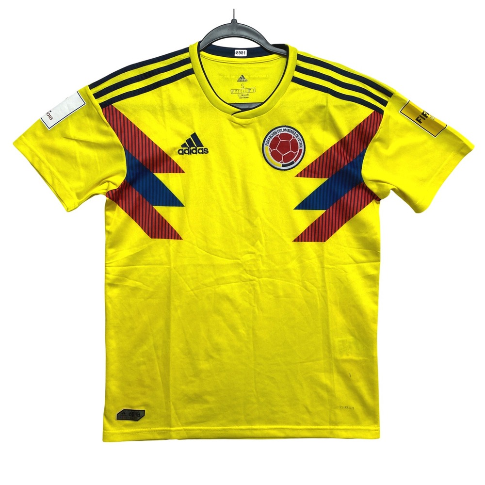 Colombia 2018 World Cup Home Soccer Jersey Mens Small Yellow CW1526 Adidas